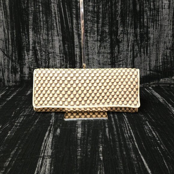 Tissa Fontaneda Luxury Bubble Leather Purse with Wooden Piece - Picture 1 of 4